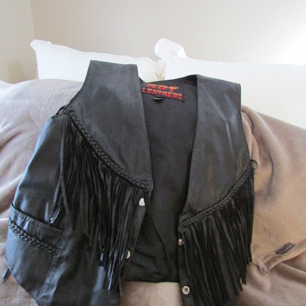 Ladies leather vest